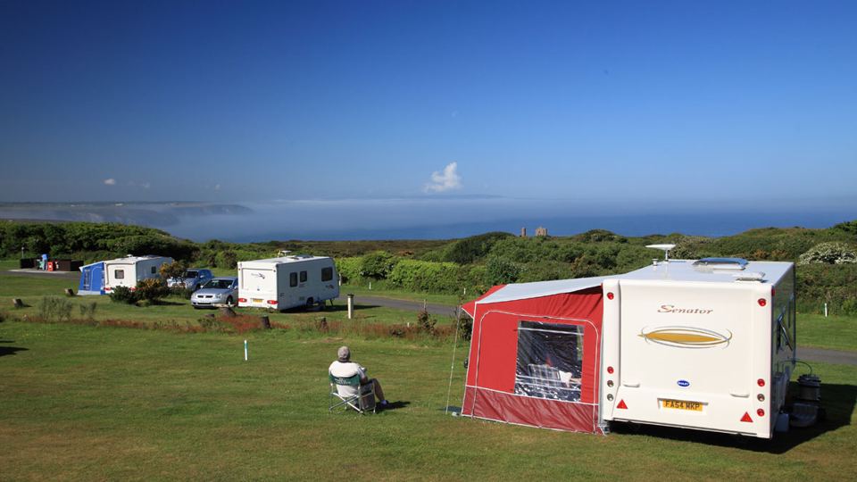 Caravans on grass pitches