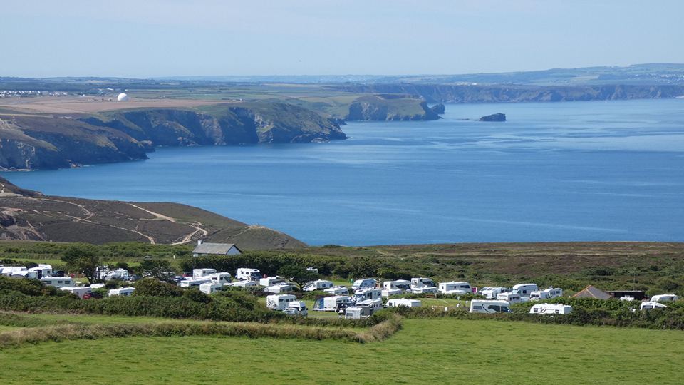 Caravan pitches with coast view