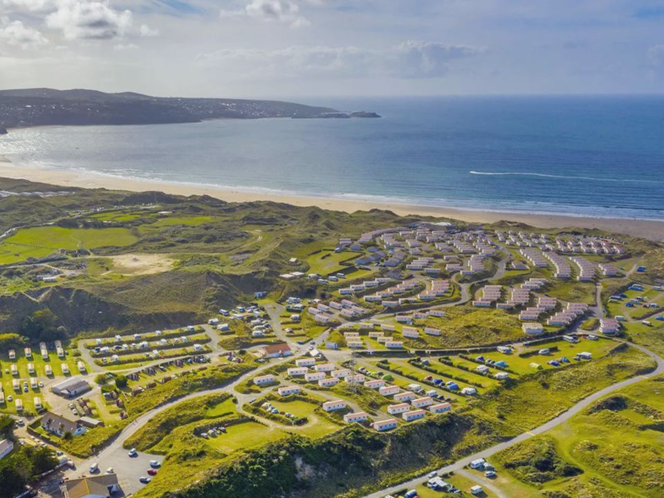 Aerial view of the park and coast