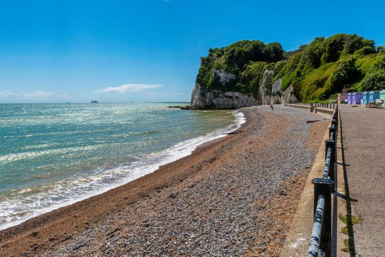Shingle beach below the cliffs