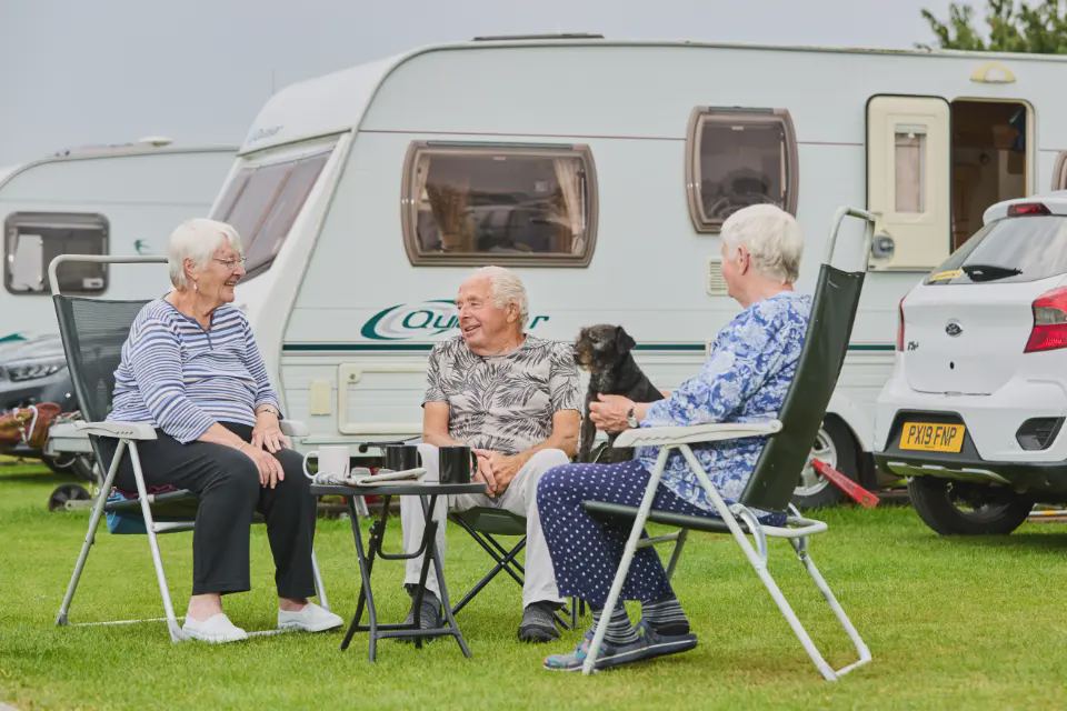 Caravan pitches on the grass