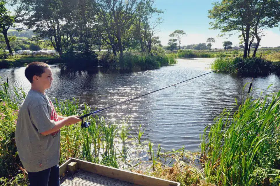 Fishing on the park lake