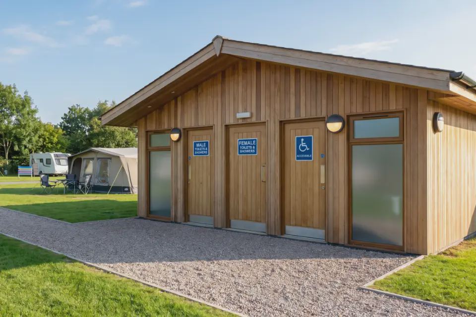 Timber toilet and shower block