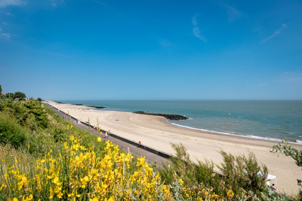 Sandy beach below the cliff