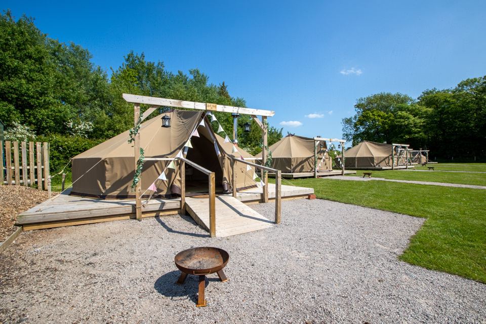 Bell tents on decking