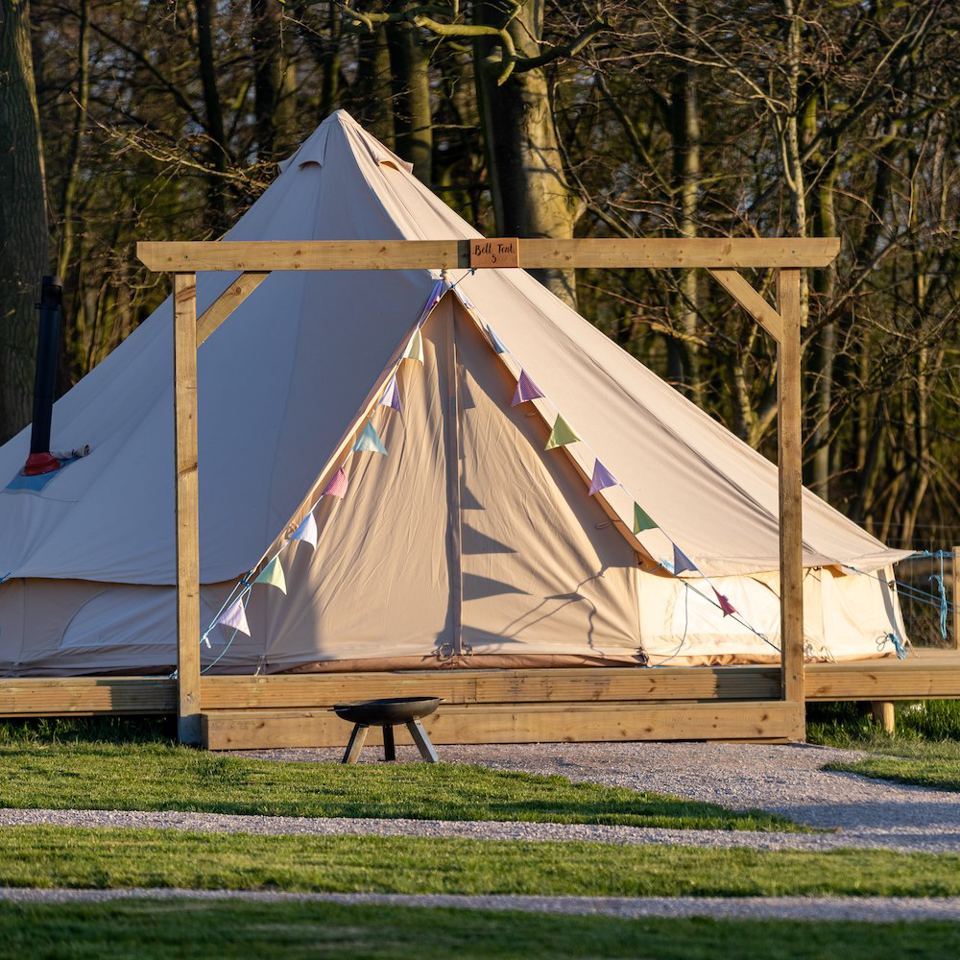 Bell tent by the woods