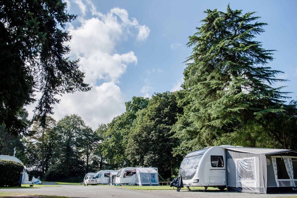 Caravans with awnings
