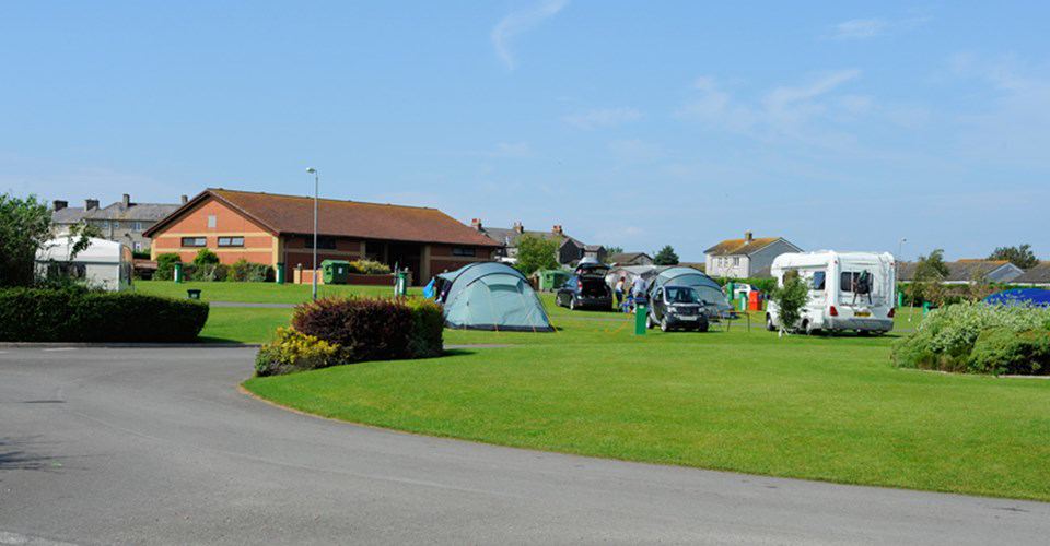 Grass camping area by the park