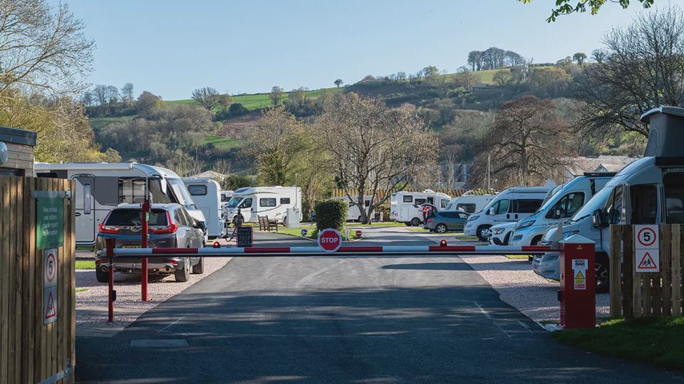Hardstanding pitches by the road