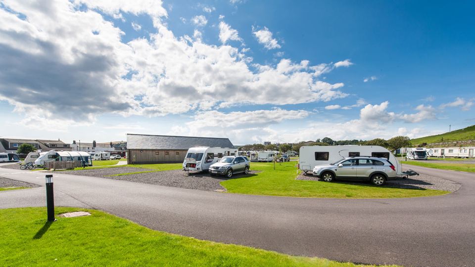 Touring pitches by the site road