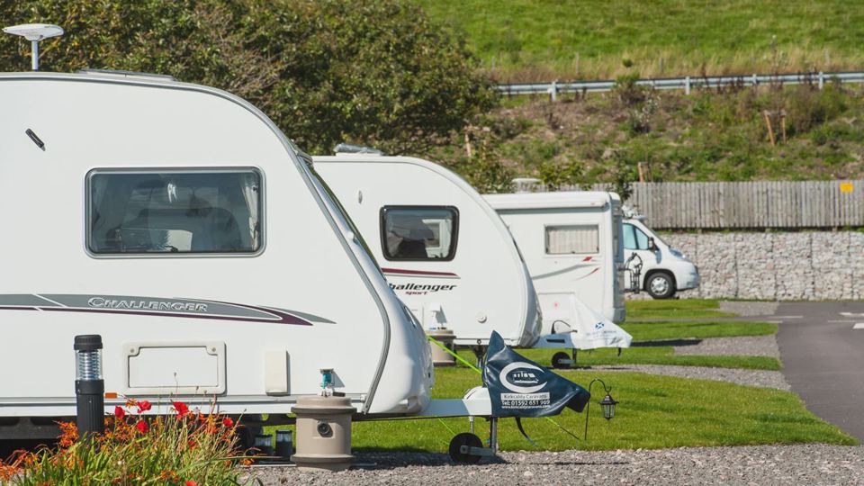 Caravans on hardstanding pitches