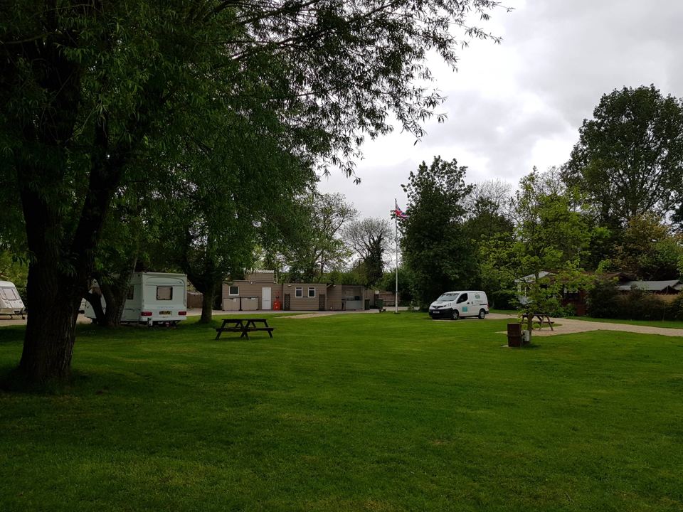 Grass pitches and facilities building