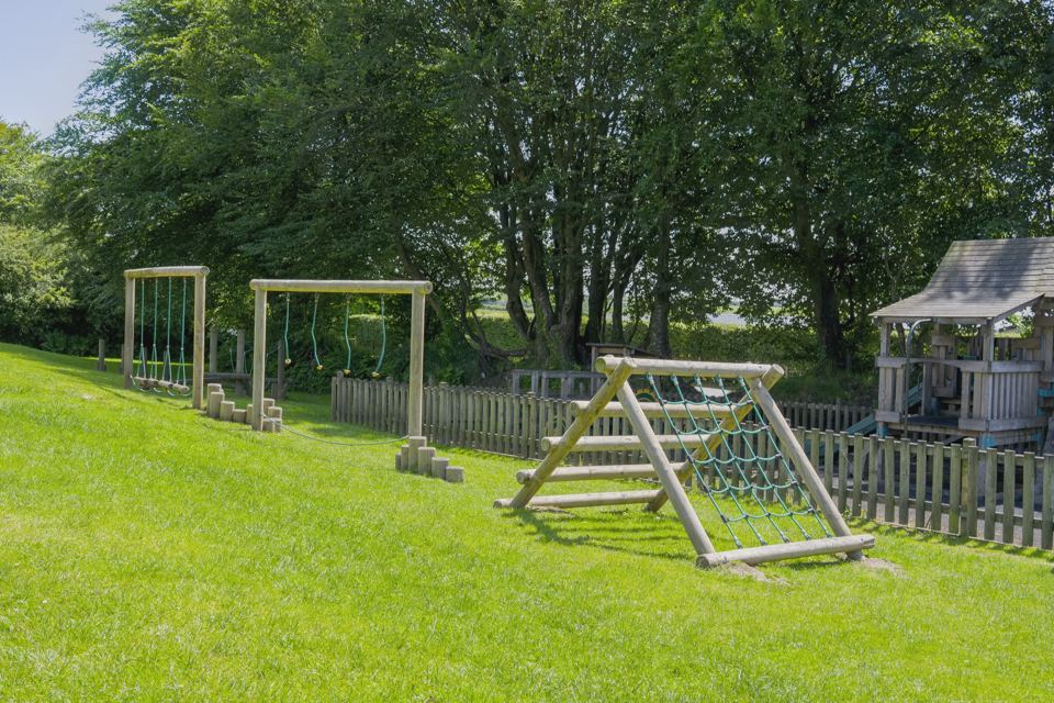Climbing net and swings