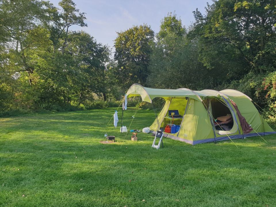 Family tent on the lawn