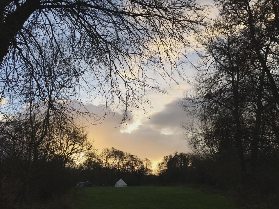 Dusk over the camping field