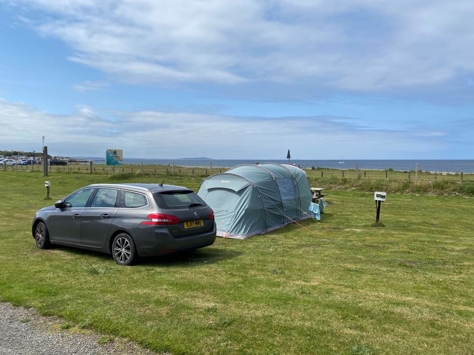 Tent pitch with sea view