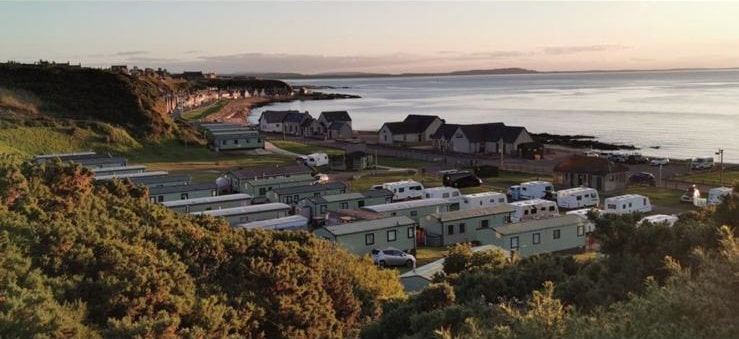 Caravans looking over the Firth
