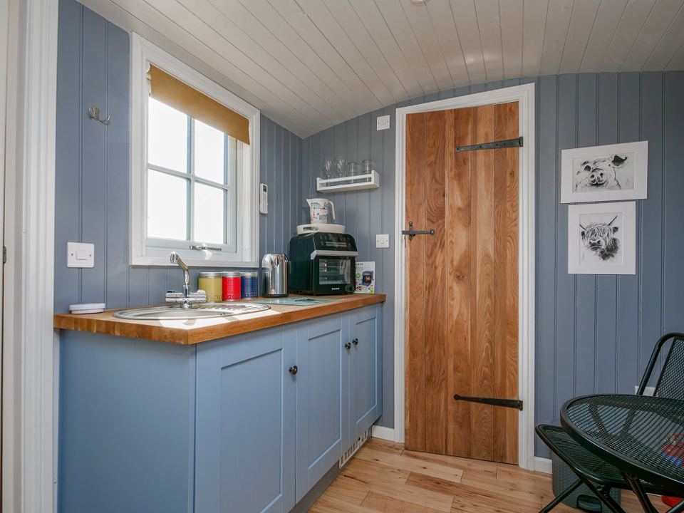 Shepherd's hut kitchen