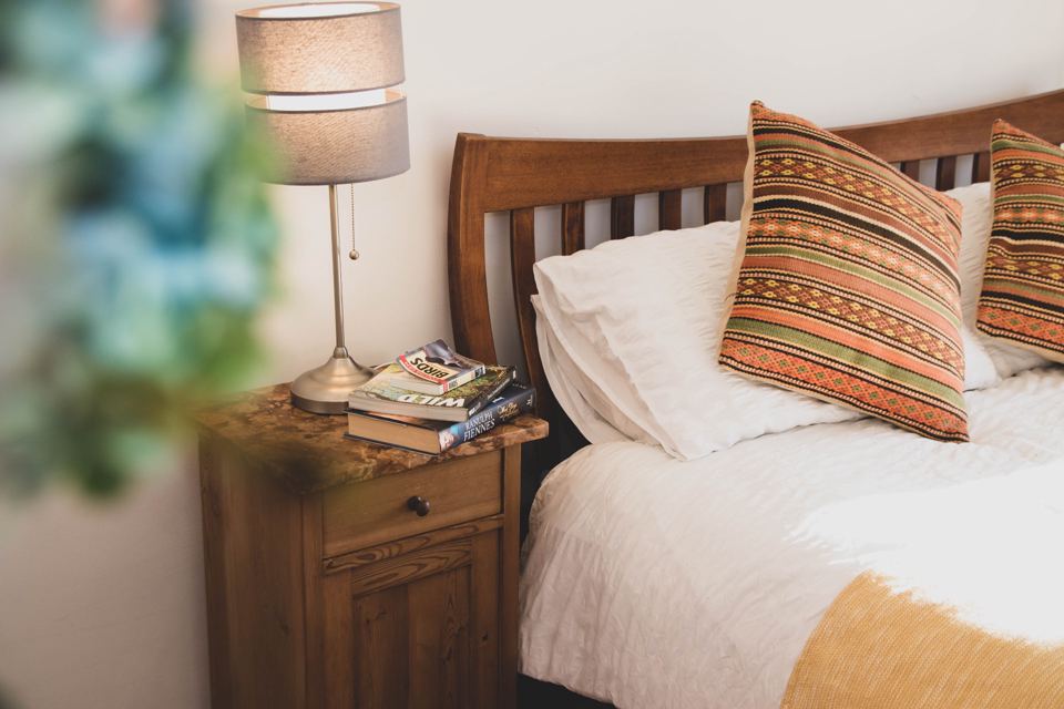 Bed inside the shepherd's hut