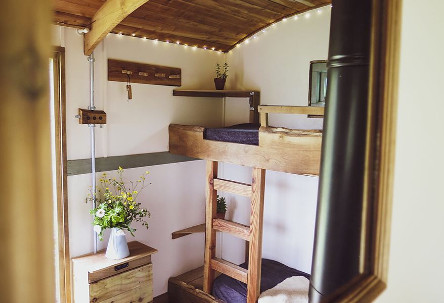 Bunk beds inside the hut
