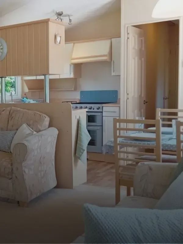Caravan kitchen and dining