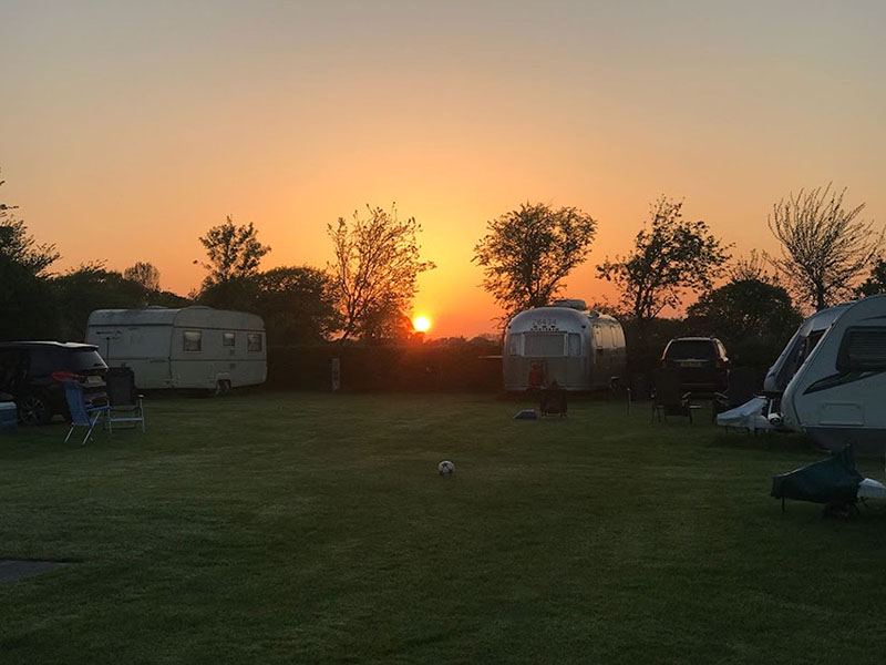 Caravans at sunset