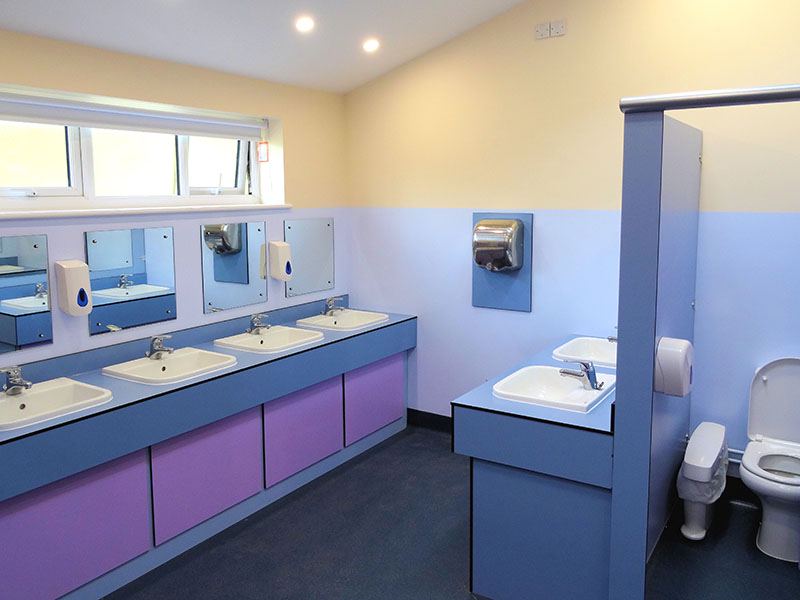 Washbasins in the amenity block