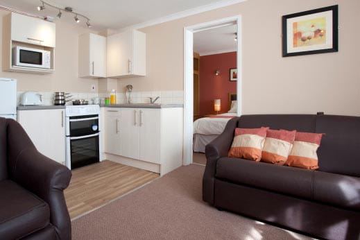 Kitchen and living area