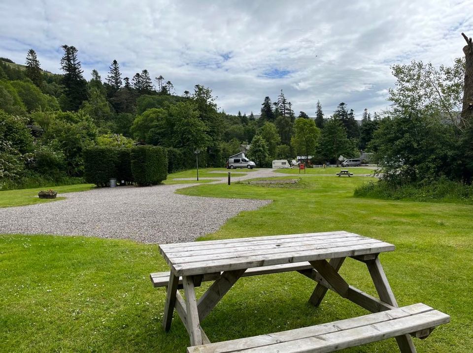 Hardstanding and picnic bench
