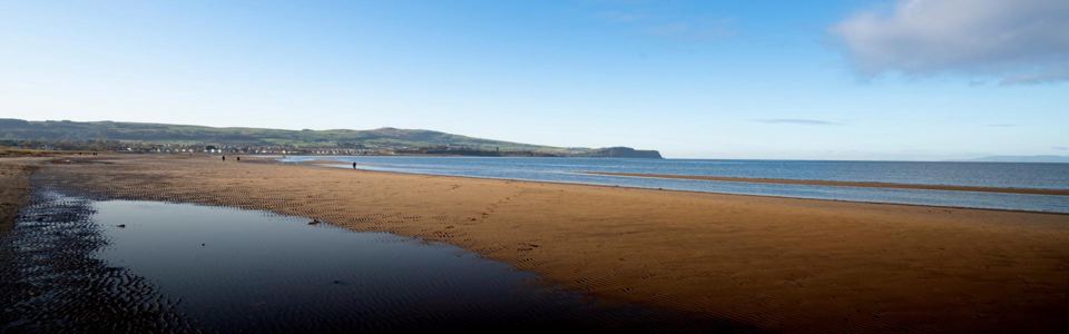 Sandy beach at low tide