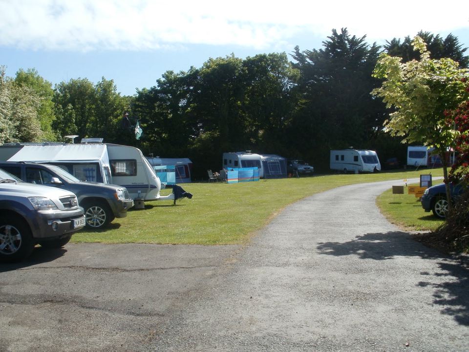 Caravans and cars on the pitches