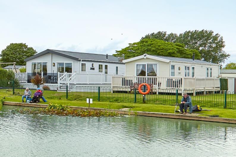 Anglers by the park lake