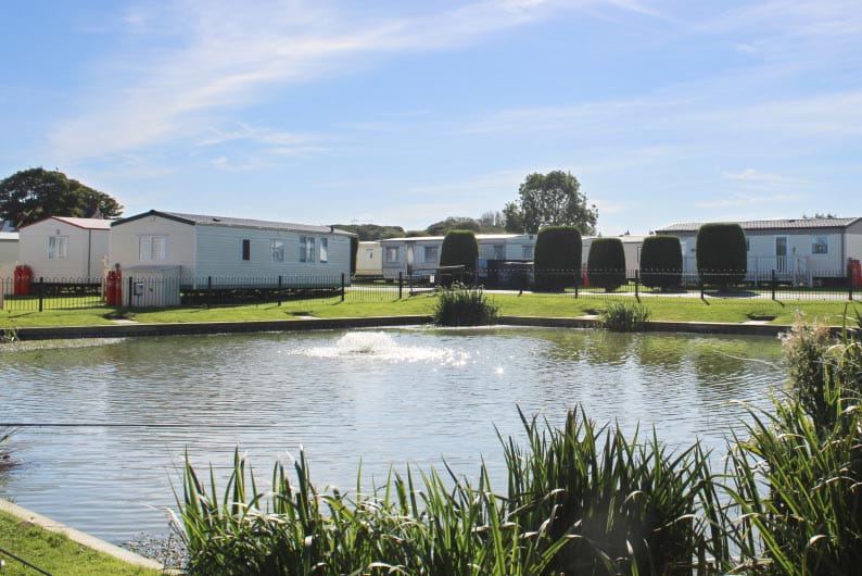 Fishing lake and caravans