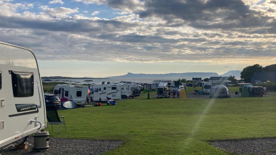 Hardstanding pitches by the water