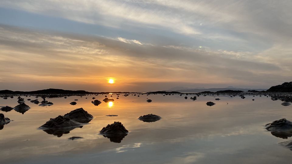 Sunset over the shore