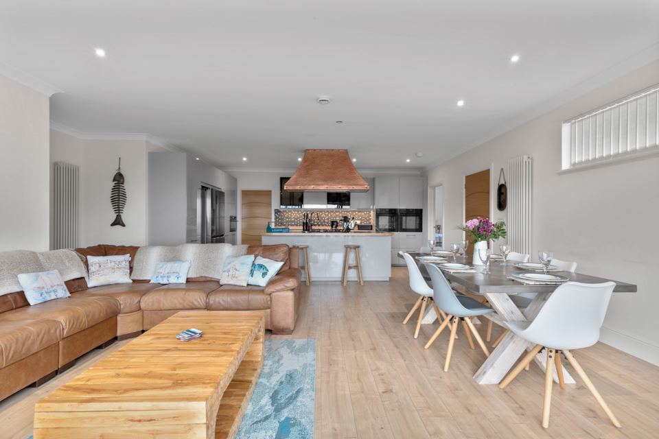 Open-plan lounge and kitchen