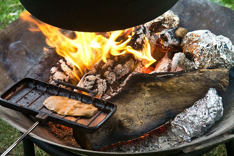 Cooking over a fire