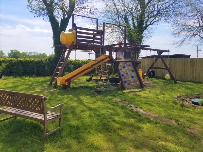 Play area and bench