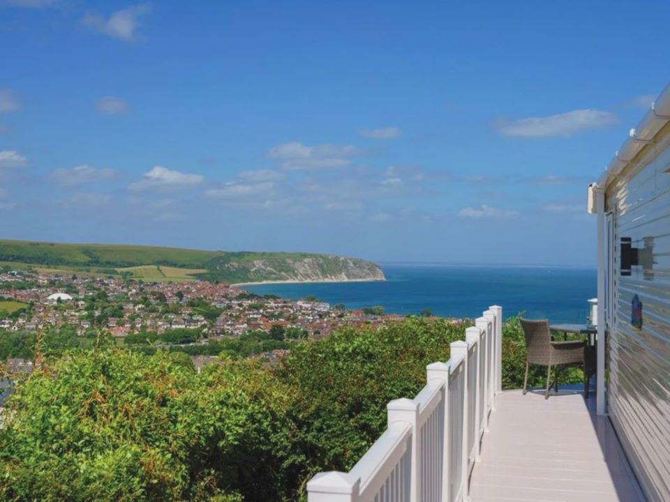 Caravan deck with sea view