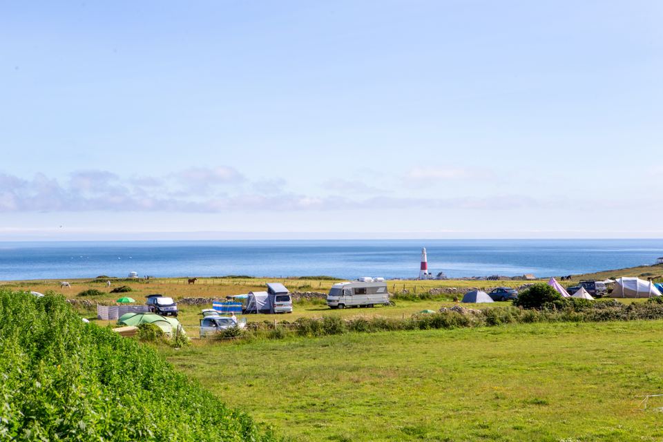 Camping field above the sea
