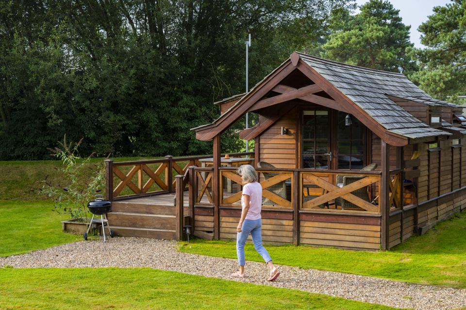 Glamping cabin with deck