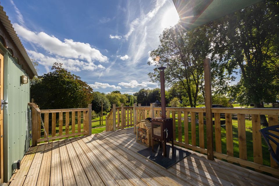 Hut deck in the sunshine
