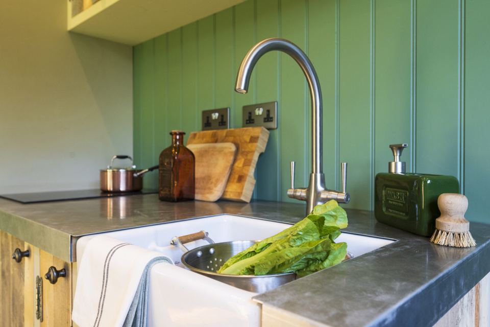 Shepherd's hut kitchen