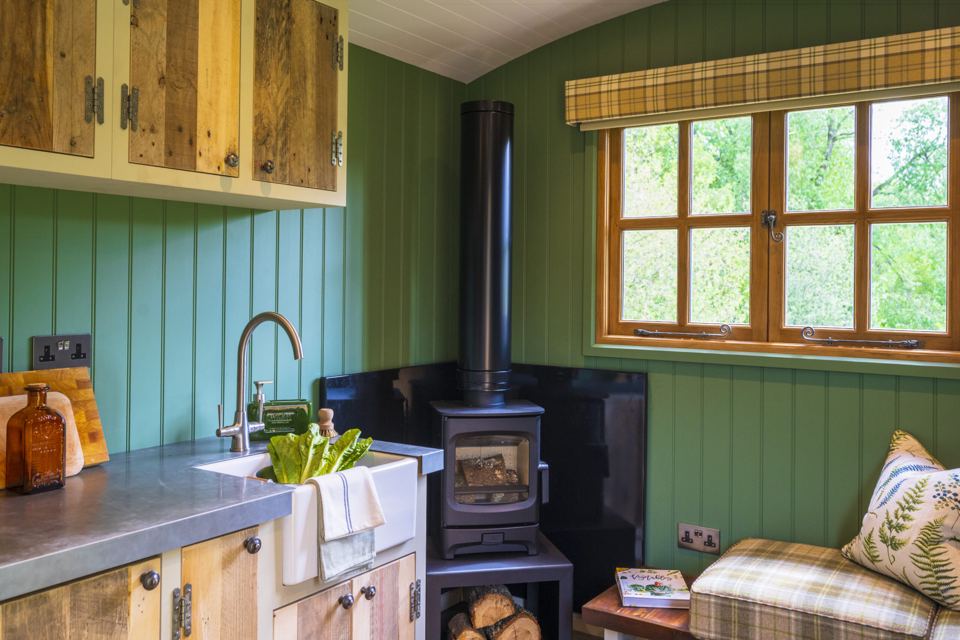 Inside the shepherd's hut