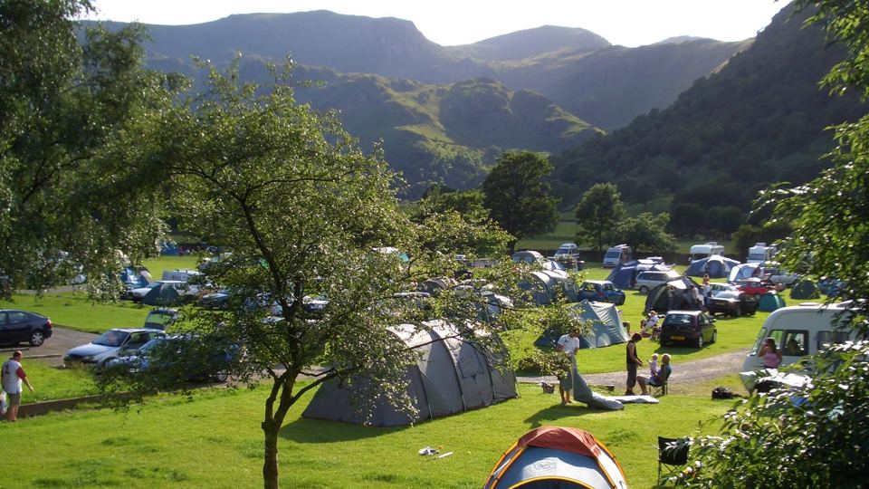 Tents and caravans below the fells
