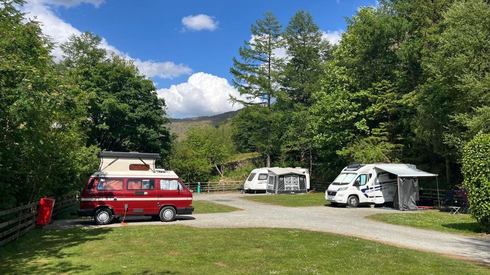 Caravans and motorhomes on the road