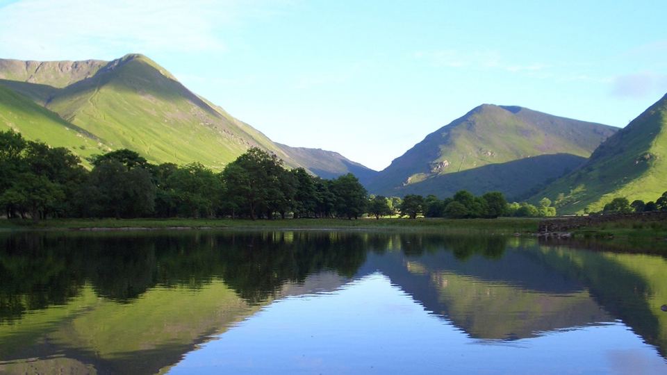 Lake reflecting the fells