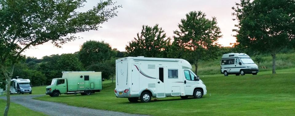 Motorhomes on the grass