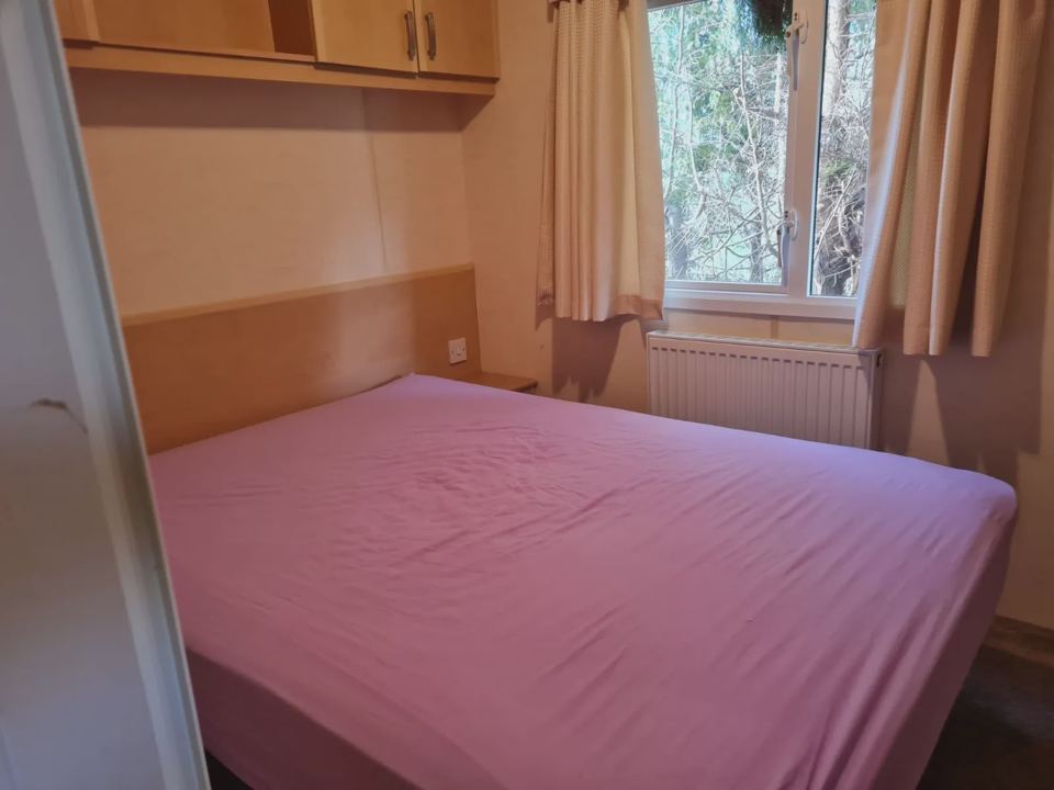 Static caravan double bedroom
