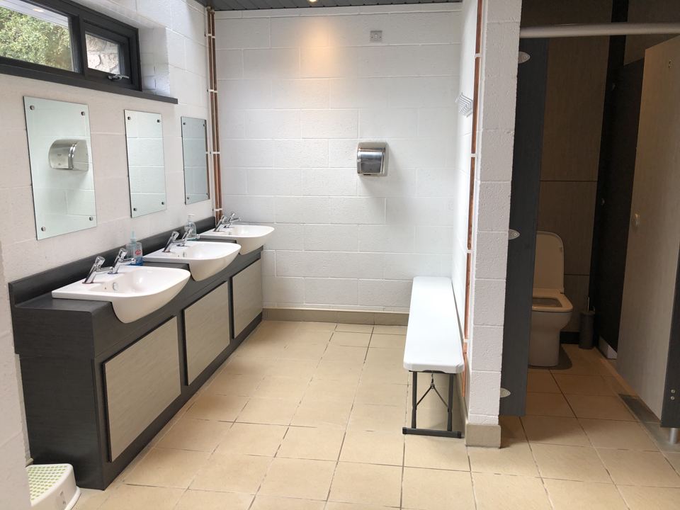 Basins and toilet cubicles